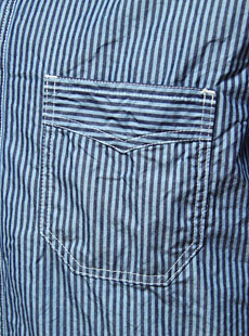 SUGAR CANE 奬  FICTION ROMANCEեޥ󥹡SC36671100/2 INDIGO STRIPE S/S WORK SHIRT ǥȥ饤Ⱦµ