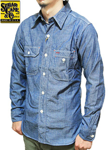 SUGAR CANE 奬  FICTION ROMANCEեޥ󥹡SC26901 5.5oz.  INDIGO CHAMBRAY WORK SHIRT ǥ֥졼