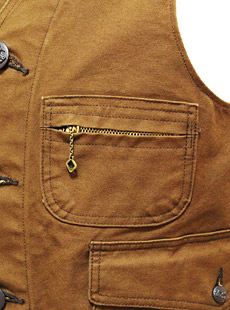 SUGAR CANE 奬SC13416 13oz.  BROWN CANVAS HUNTING WORK VEST ֥饦󥭥Хϥƥ󥰥٥