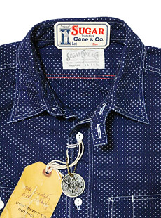 SUGAR CANE 奬  FICTION ROMANCEեޥ󥹡SC27077 4.5oz.  INDIGO POLKA DOT WORK SHIRT ǥݥ륫ɥåȥ