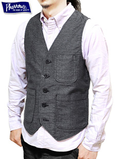 PHERROW'S ブラックウォバッシュストライプ　ベスト サイズ38 Pherrow's PV1 ブラックウォバッシュストライプワークベスト | Lua-Blog