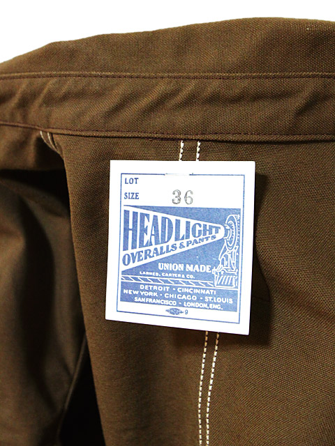 ジャケット・アウター HEADLIGHT BROWN DUCK WORK COAT HD13738 HEADLIGHT(ヘッドライト)「13oz.BROWN DUCK WORK COAT」ブラウン