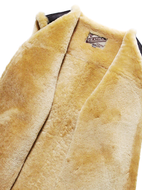 ✦極美品✦ Burn Breeze 高級ムートン ベスト アンティーク レザー Y'2 LEATHER（ワイツーレザー） YM-06 C-3ムートンベスト [ 羊革