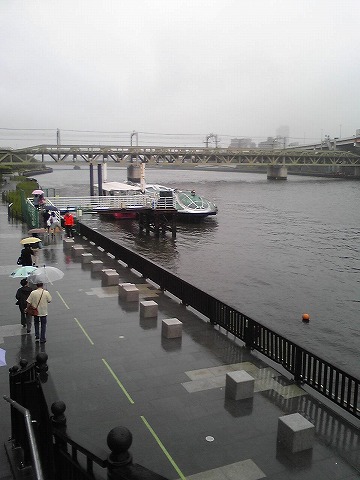 雨の隅田川です♪