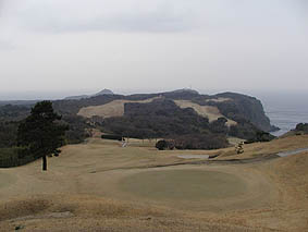 スタート前の大島ゴルフクラブ。どんよりしてました。