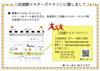 第26回三田国際マスターズマラソンに関しまして(画像)