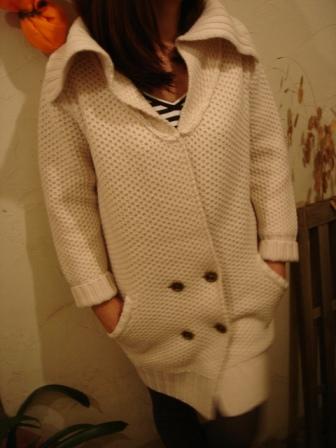 GILDED YOUTH ◆ ウールニットダブルガウン アイボリー ¥23100