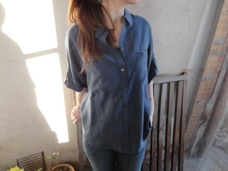 MICA&DEAL  ◇　とろみサファリシャツ　blue　￥14000+TAX