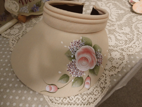 サンバイザー 薔薇 トールペイント （トールペイントのIVORY 