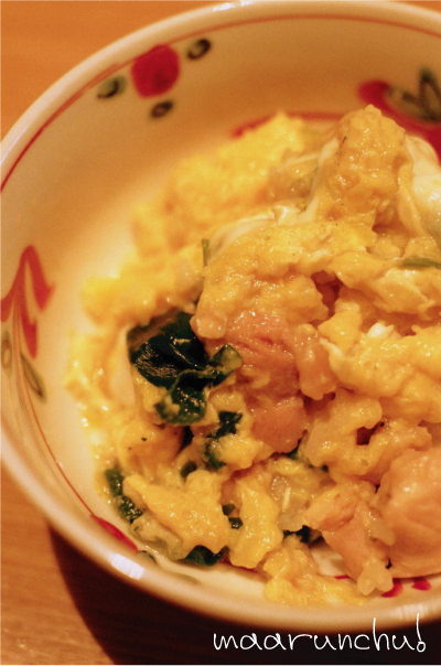 取り分けた親子丼