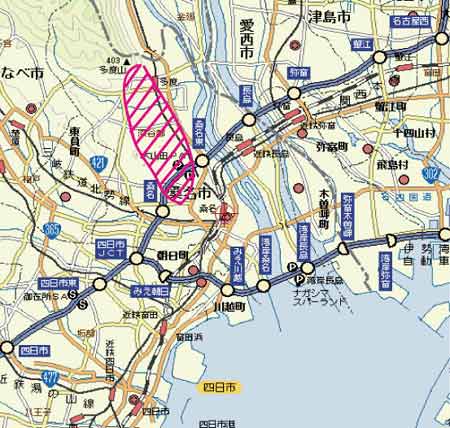 タケノコの収穫地域 桑名市西部