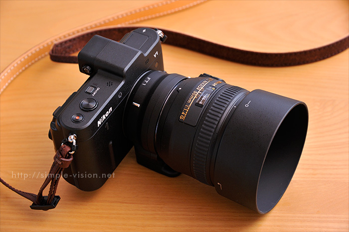 Nikon1V1+FT1+50mm単焦点レンズ