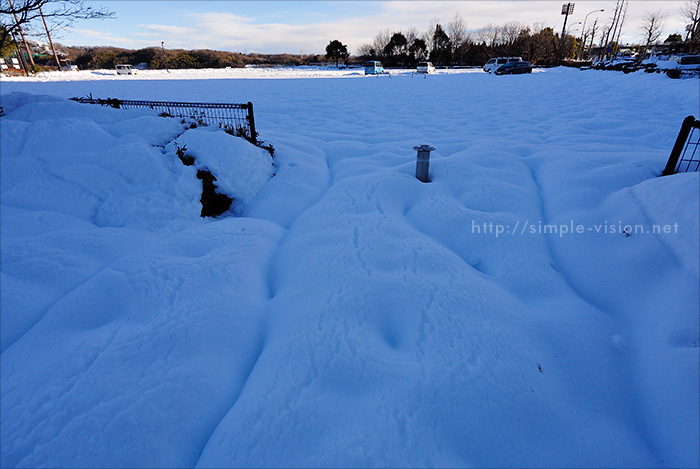 2月16日（日）朝の上柚木公園積雪状況