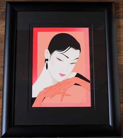 927/○鶴田一郎 シルクスクリーン 『インザレッド』 39/150 美人画