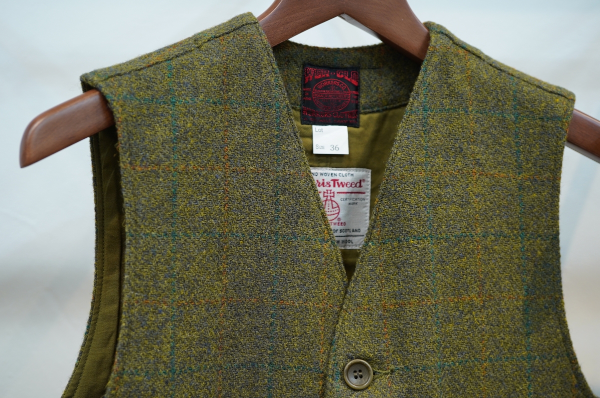 pois ポワ Tweed vest ツイードベスト　ブルー pois ポワ Tweed vest ツイードベスト ブルー pois ポワ