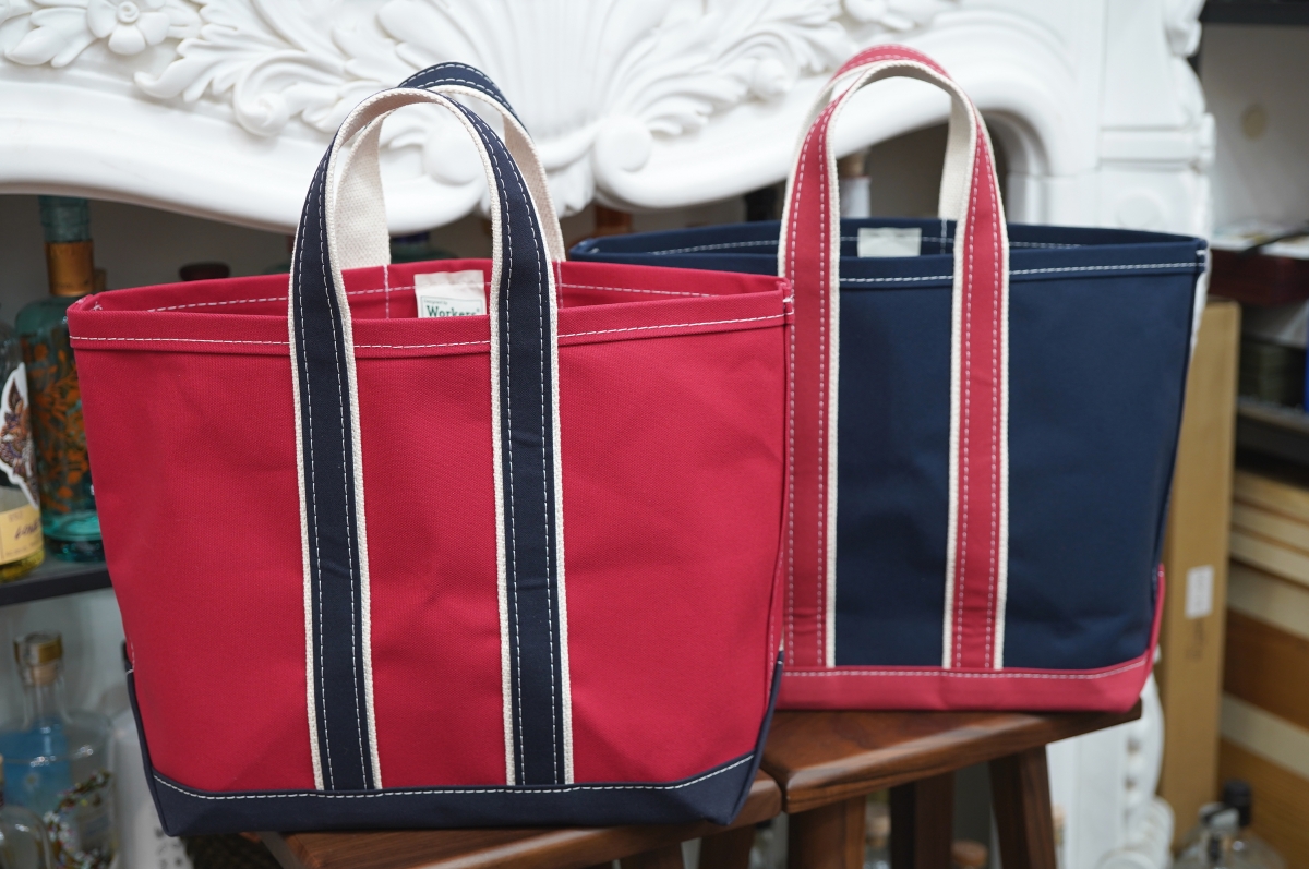 WORKERS 未使用　デラックストートバッグ レッド/ネイビー WORKERS(ワーカーズ) Deluxe Tote Bag デラックストートバッグ