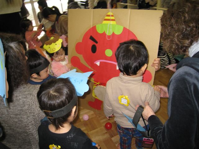 印象のデザイン 節分☆豆まき☆赤鬼さん&鬼ひよこ ぶっつけ 人形