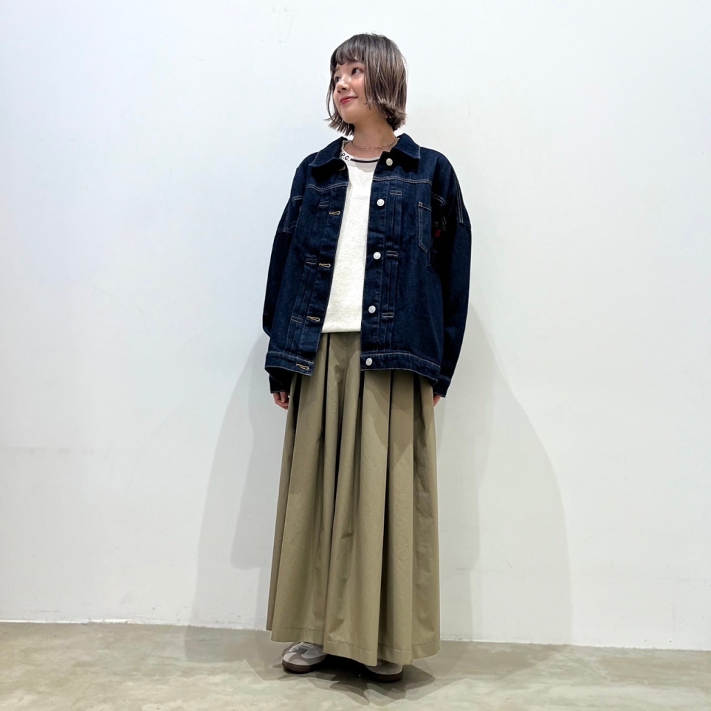 SARAH WEAR インディゴ コットン 長袖 ロング ワンピース 1（コットン 