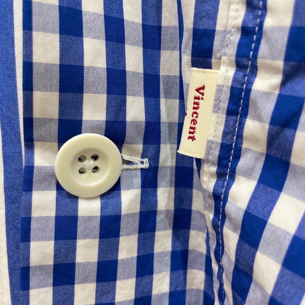 爽やかなブルーのギンガムチェックオープンカラーシャツ。 | SHETH BLOG