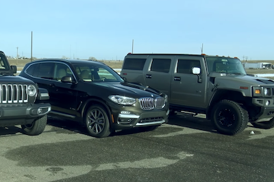 BMW X3(G01) vs Jeep Wrangler vs Hummer H2 