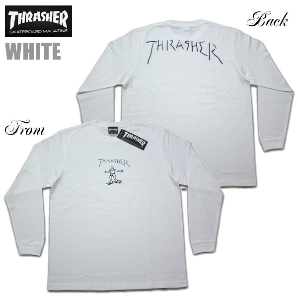 THRASHER スカルロゴ Tシャツ ホワイト XL 【公式通販】