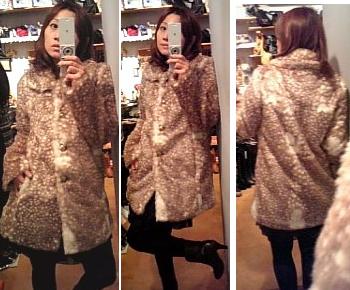 Bambi Fur Jacket beige | Pay ID ファーコート バンビ ベージュ
