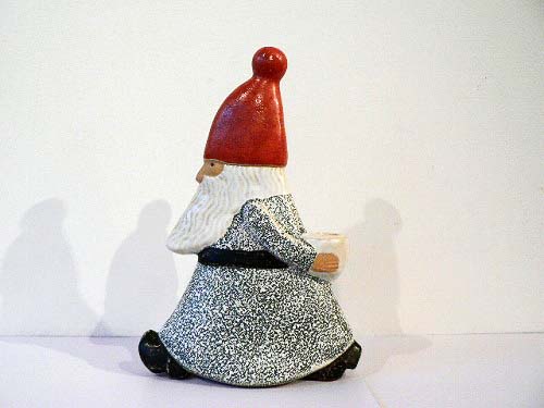 リサラーソン サンタ ストレスサンタ キャンドルホルダー グリーン