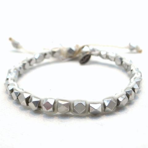 M.Cohen Braceltet Small Brass Rivet White  Sliver