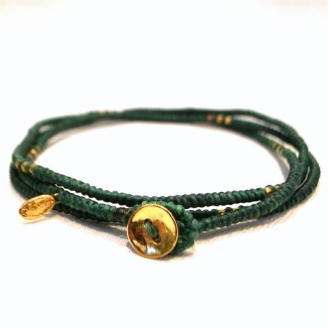 M.Cohen Braceltet Multi Wrap Small Yak Green  Gold