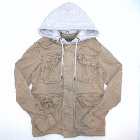 WHO.A.U Military Jacket With Hood Beige