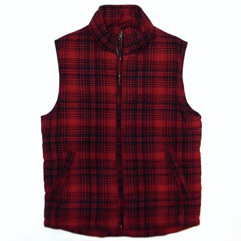 H&M Check Down Vest Red  Black