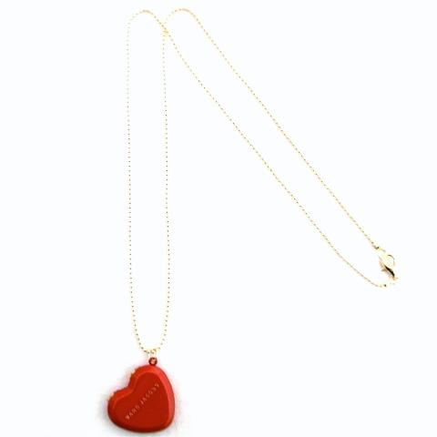 Marc Jacobs Heart Compact Necklace  Red  Gold