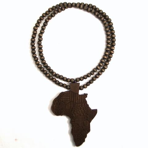 Wood Big Africa Necklaces Brown