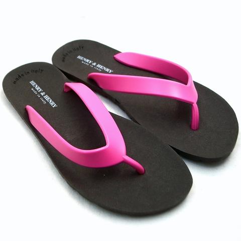 Henry & Henry Flipper Sandal Dark Brown  Pink