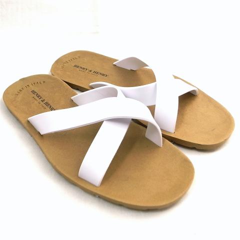 Henry & Henry Cross Sandal Beige  White