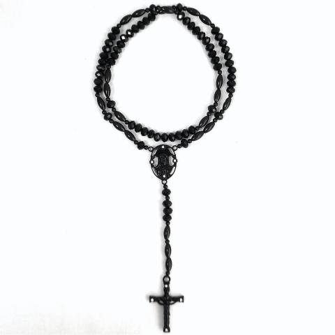 Crystal Stone Rosary Chain No.36 Black