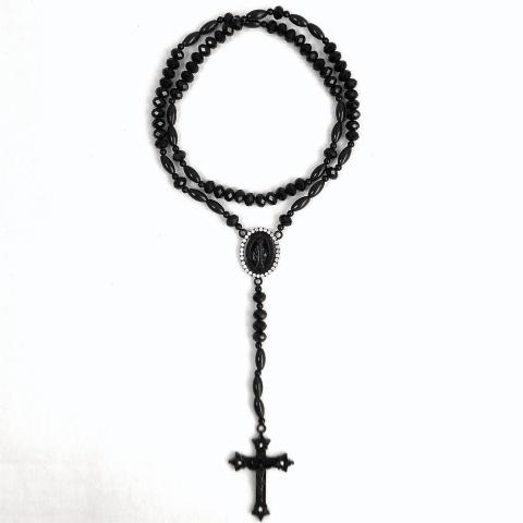 Crystal Stone Rosary Chain No.40 Black