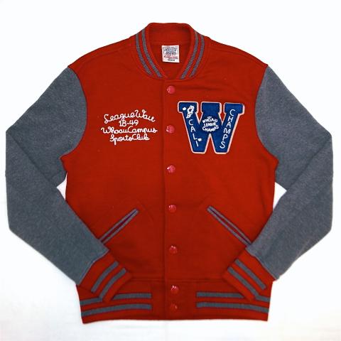 WHO.A.U Sweat Stadium Jacket Red  Gray