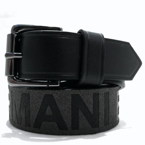 Armani Exchange Leather Belt 20th Anniversary Black