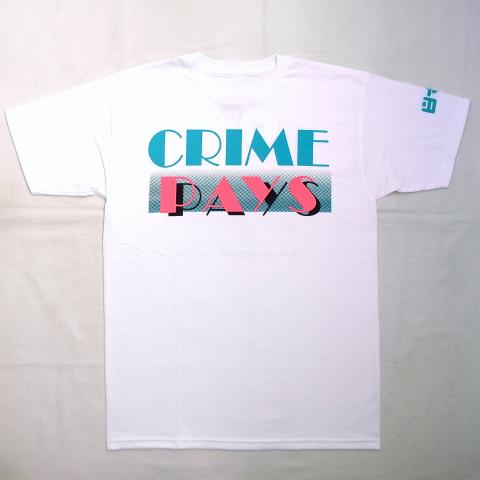 8&9 T-shirts Crime Pays White