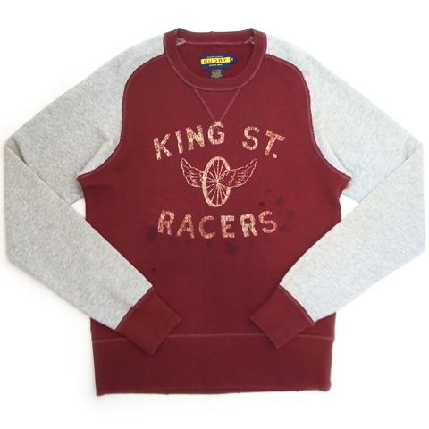 Ralph Lauren Rugby Vintage Crewneck Sweatshirts / Burgundy x Gray