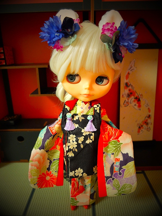 ブライス服 アウトフィット 洋服 ゴシックストライプワンピ