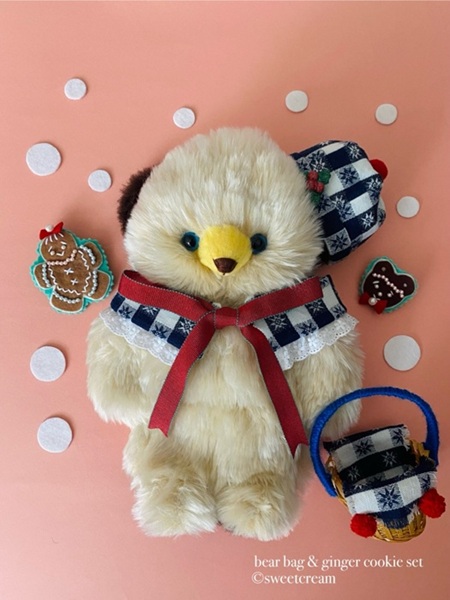 lily ribbon 作家 羊毛フェルト テディベア ハンドメンド