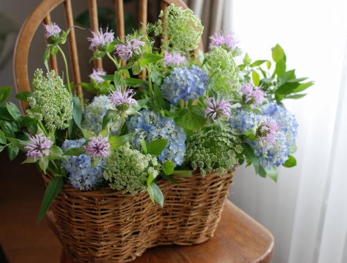 薫風〜薔薇と紫陽花の花籠〜 色っぽかっ