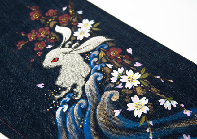 和柄ブランド 禅-ZEN-の手描きデニムパンツがオンラインショップに