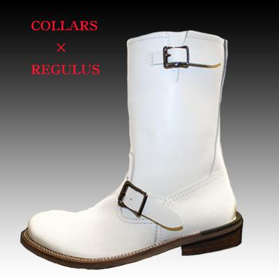 COLLARS×レグルス ホワイトレザーエンジニアブーツ ラスト1点 