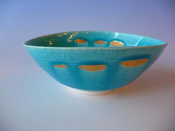 荒木義隆 トルコブルー楕円鉢