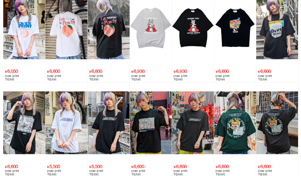over print(オーバープリント)POP ART Tシャツ最新作が今季初 over print(オーバープリント)POP ART Tシャツ最新作が今季初