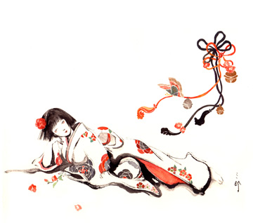 馬　水彩肉質画　印あり　箱あり 馬 水彩肉質画 印あり 箱あり