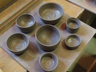 on a potters wheel